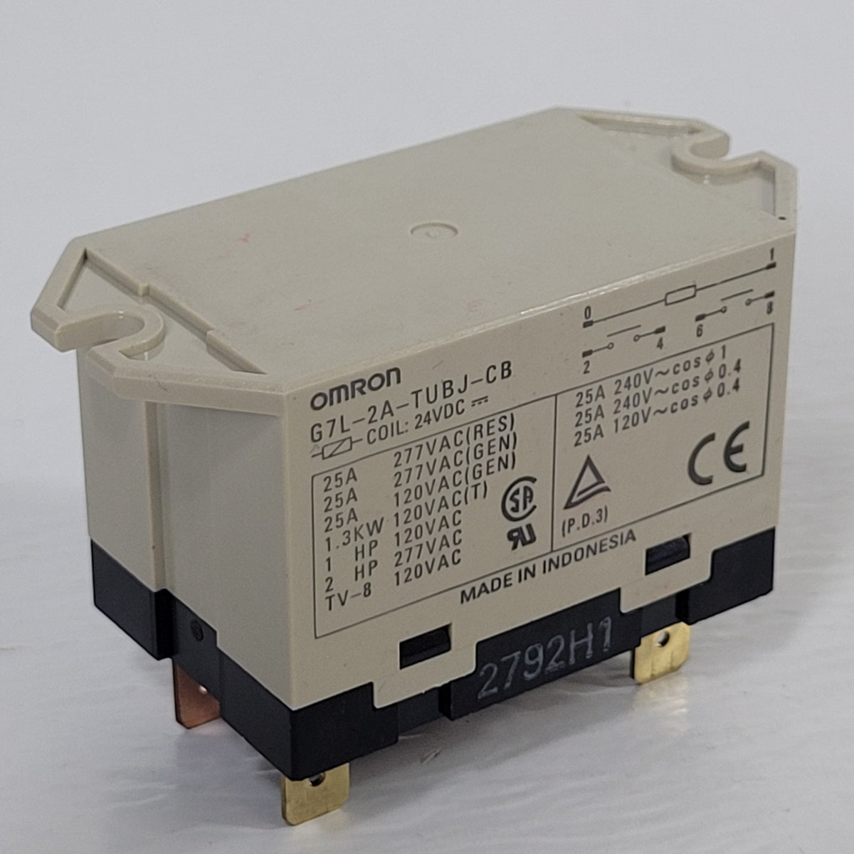 Omron G7L-2A-TUBJ-CB DC24 24VDC 25A DPST-NO 6-Pin Power Relay