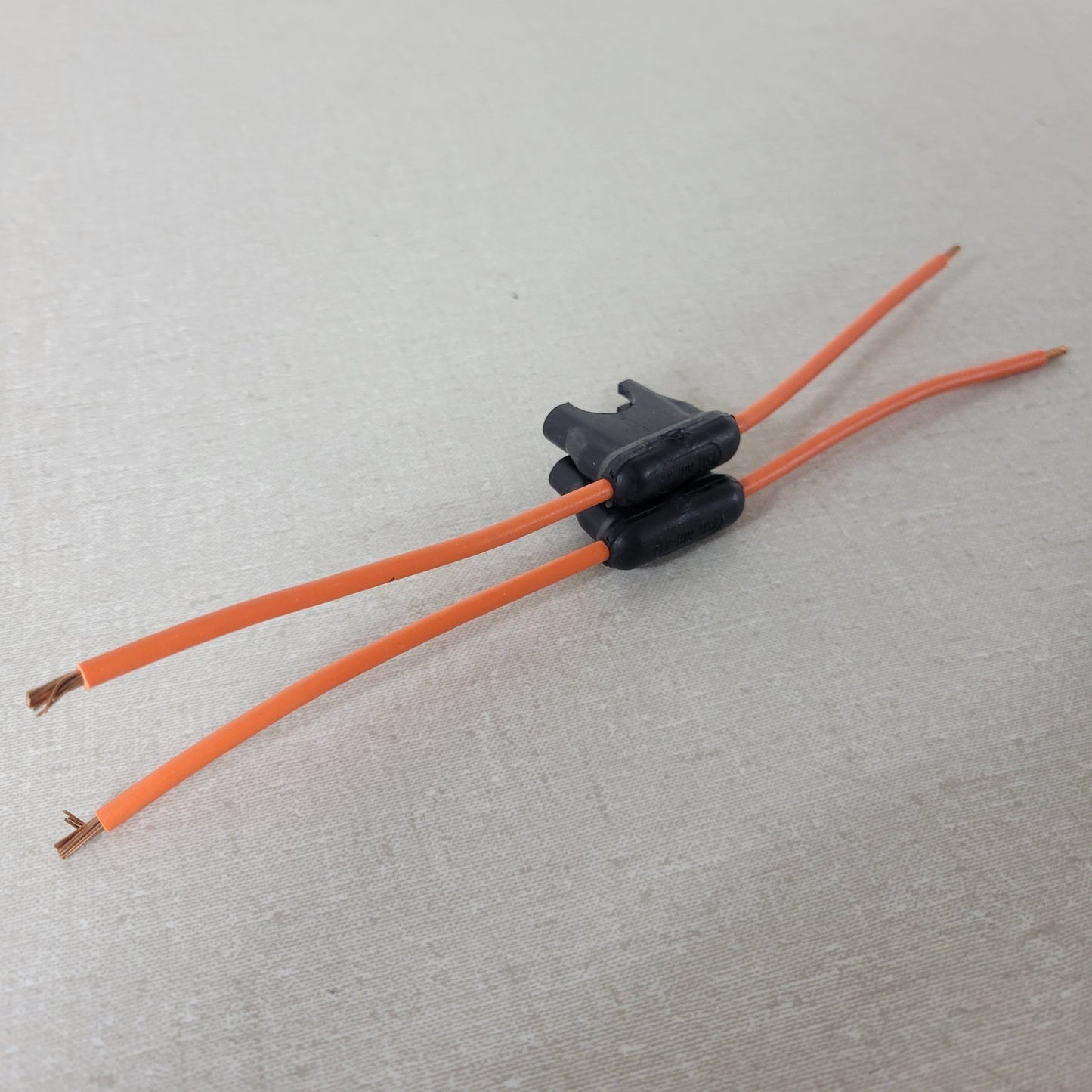 2x TX109 14 AWG ATC/ATO Inline Automotive Blade Fuse Holders Orange