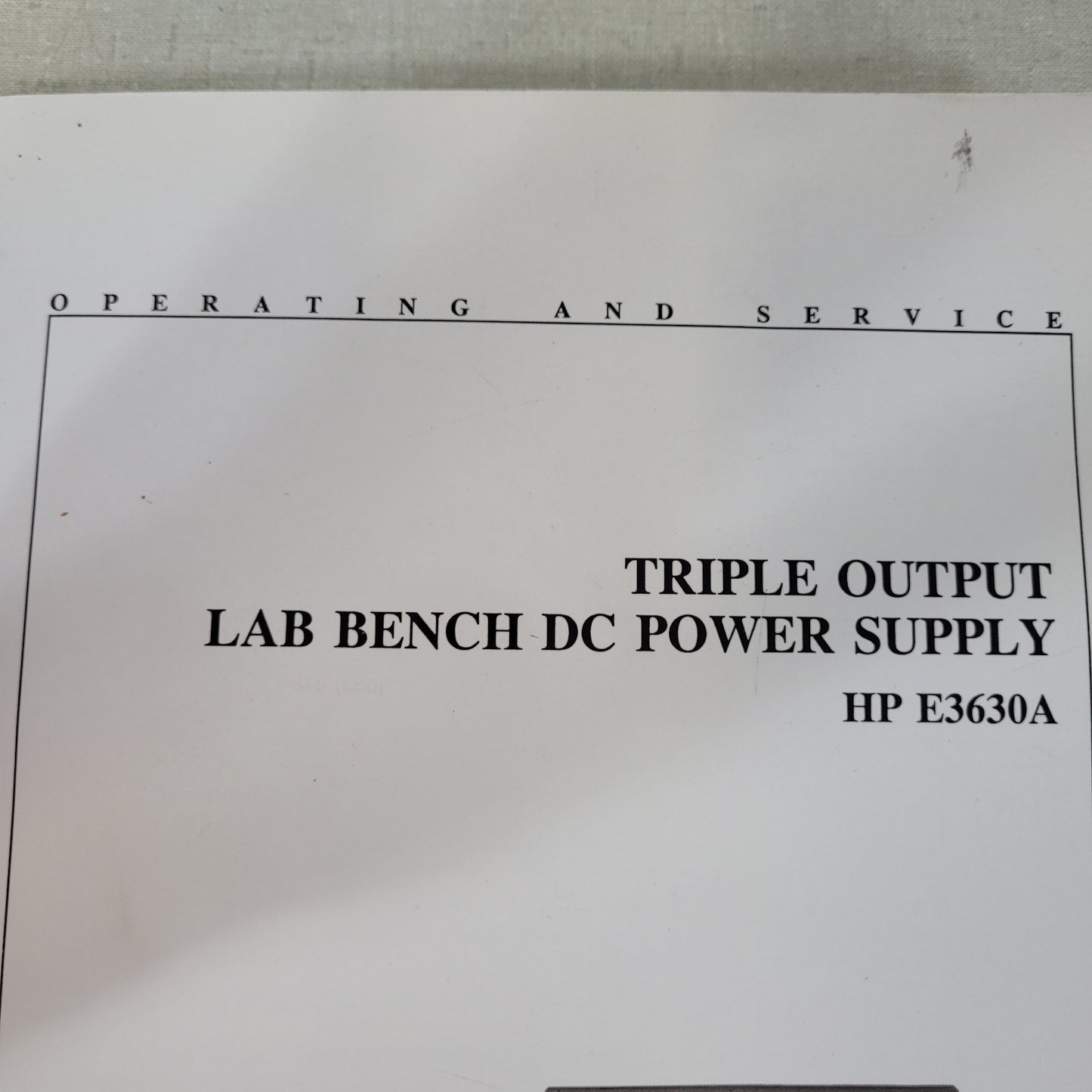 HP Agilent E3630A Triple Output DC Power Supply Manual 5959-5329 1993