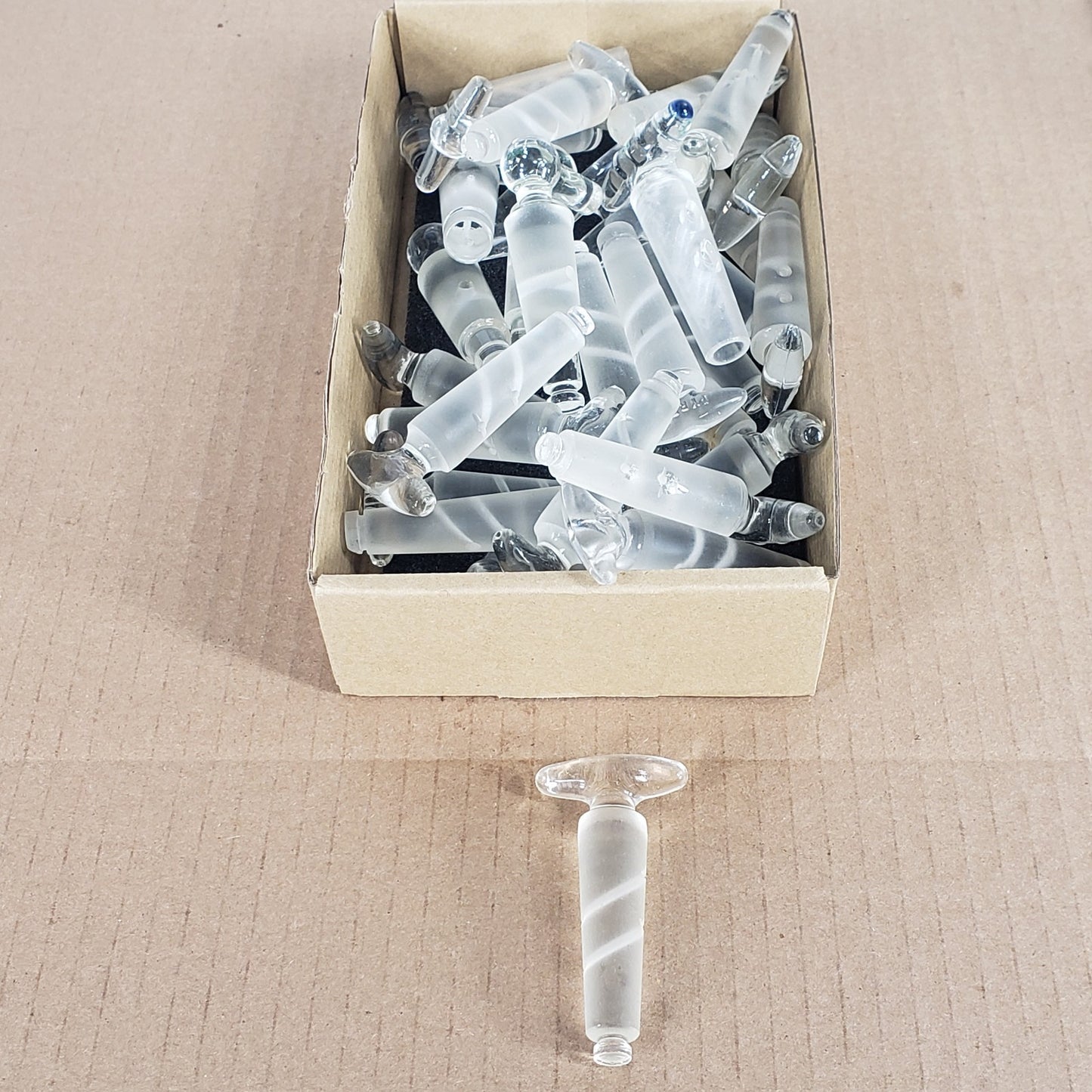 Mixed Lot 131 Lab Glass Stopcock Plugs Stoppers 2/3/4mm Bores Variety Of Sizes