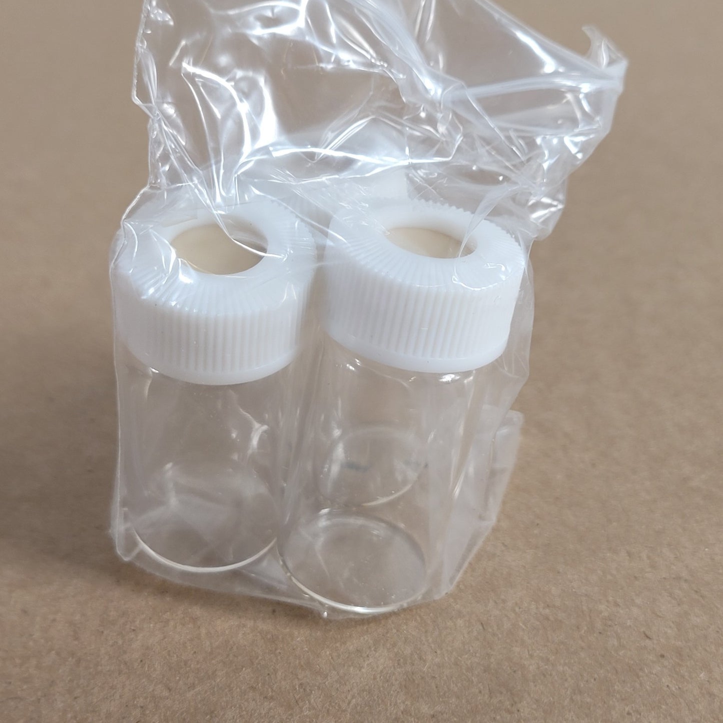 3 Units Shimadzu 228-21280-91 15 mL Glass Vials With Caps & PTFE Silicone Septa