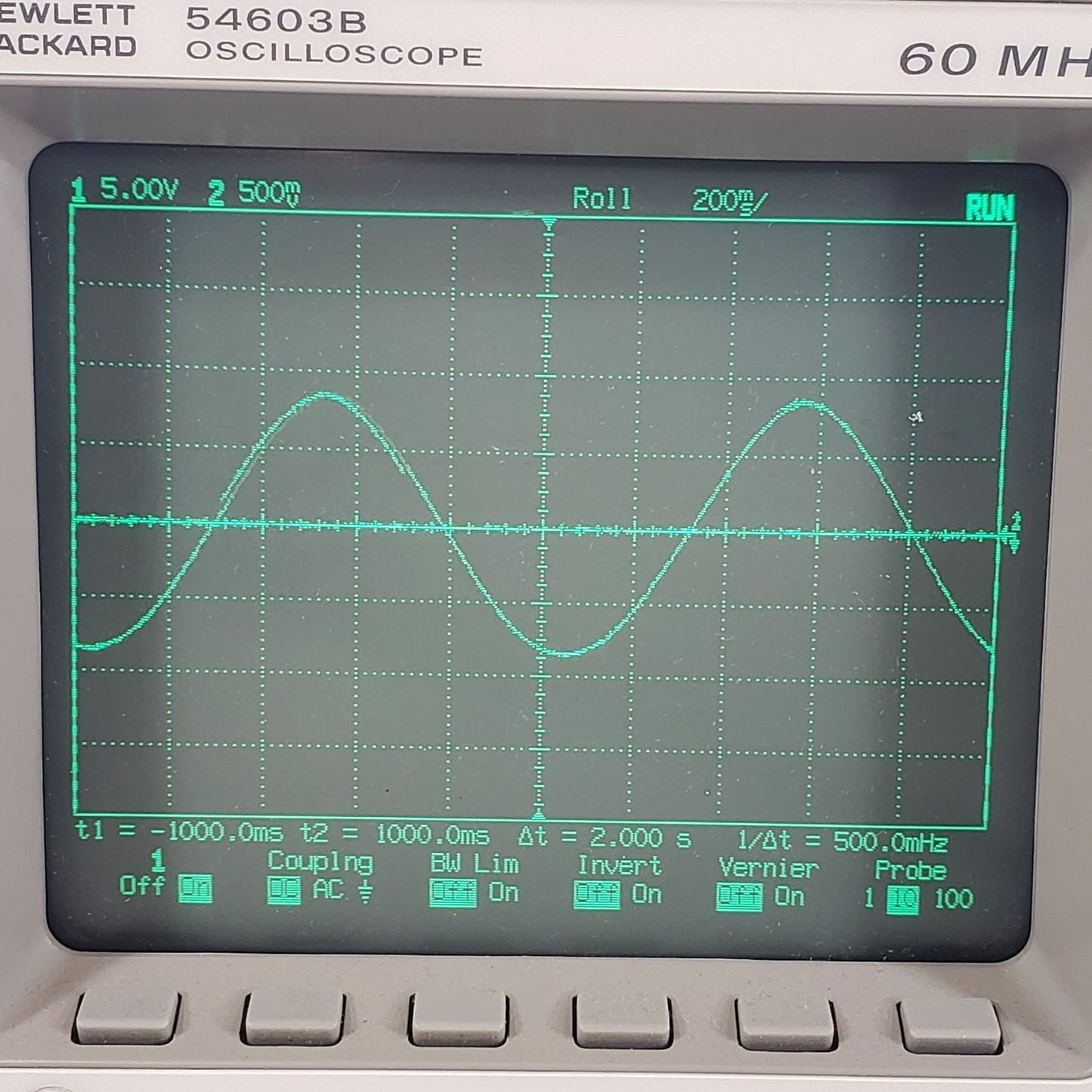 TESTED HP 54603B 60MHz 2-Channel Digital Oscilloscope CRT Scope w/ Handle