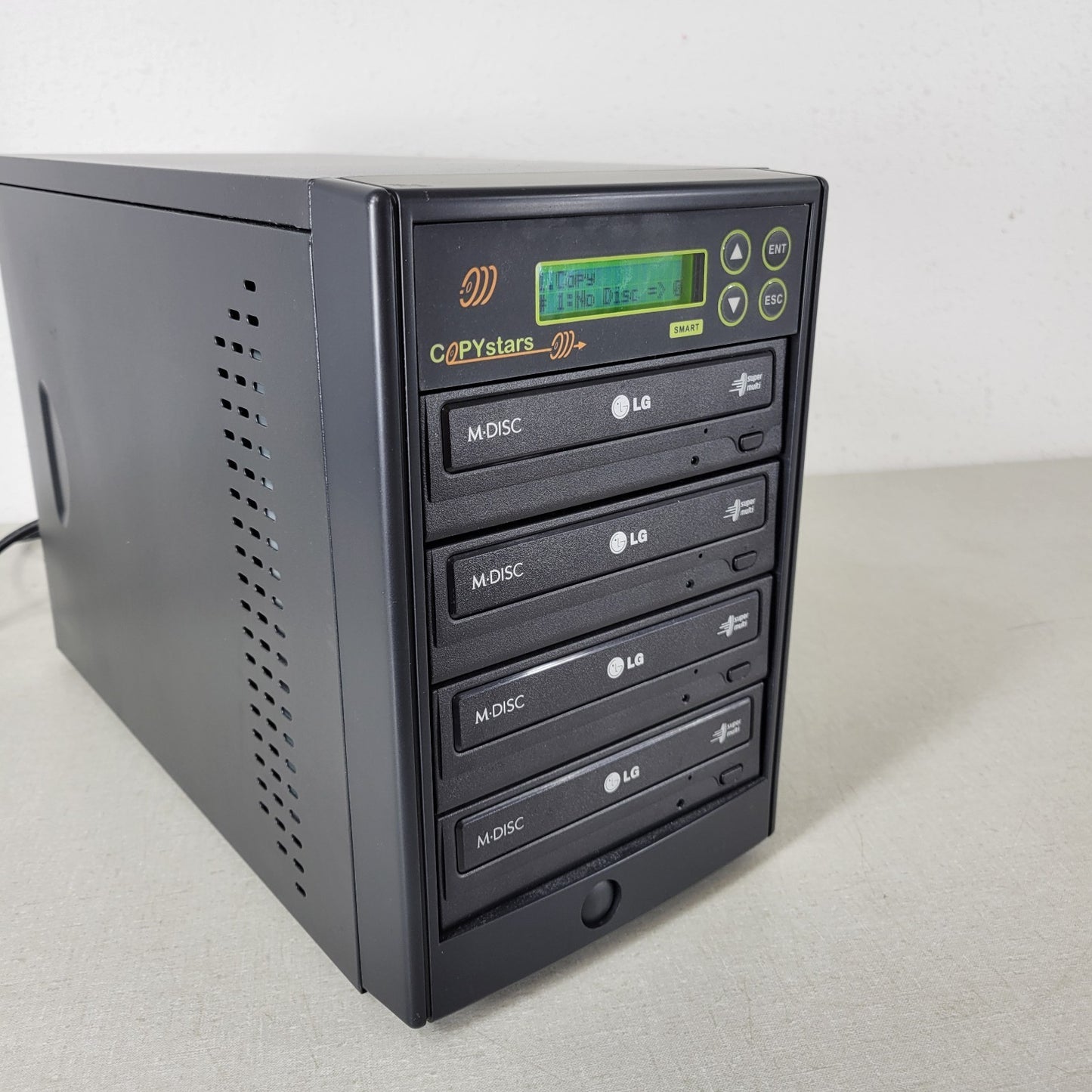 COPYSTARS DVD Duplicator, 4 LG M-Disc Drives, Copy, Copy + Compare, Expert Modes