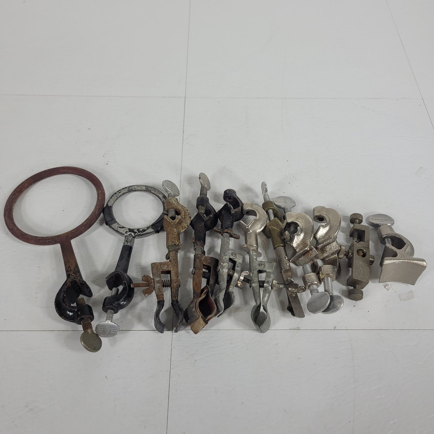 Lot of 11 Assorted Lab Ring Stand Clamp Holders Fisher Castaloy-R Bossheads