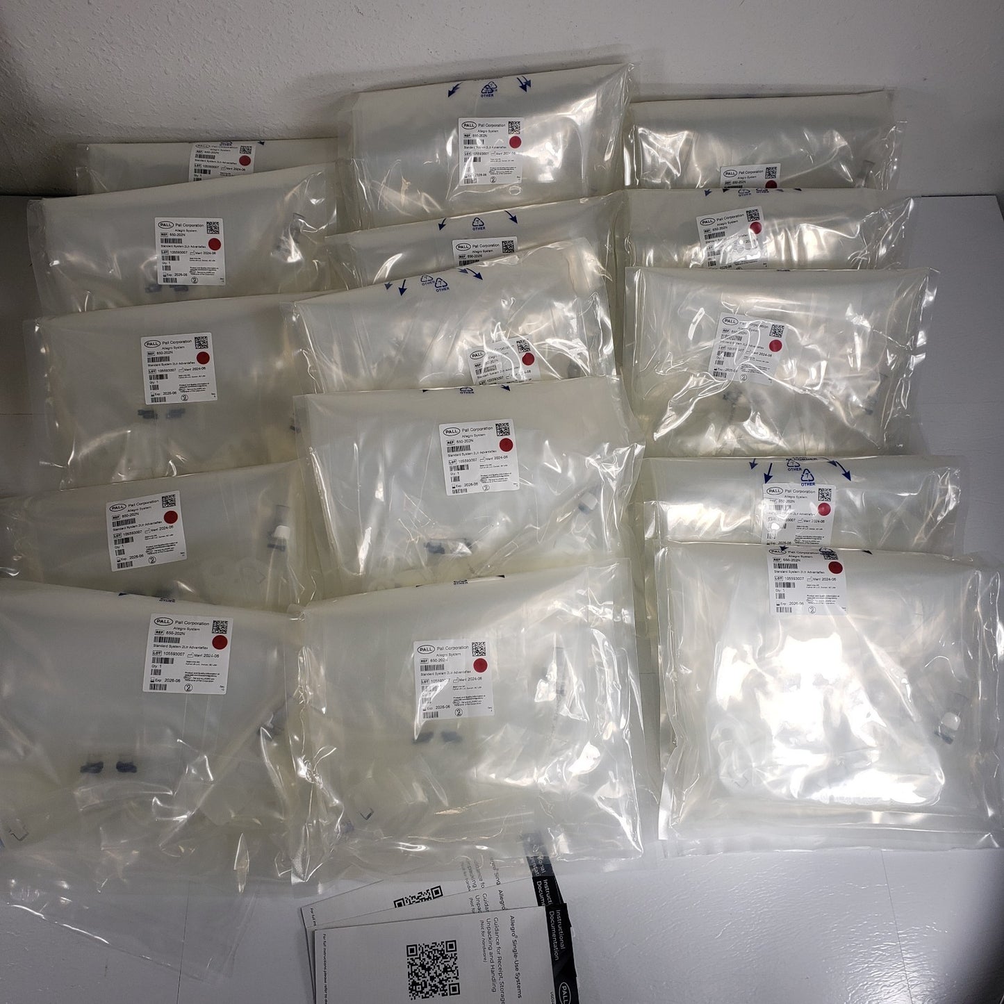 Pall Cytiva 650-202N Allegro 2D 2L TPE AdvantaFlex Biocontainer 15pk