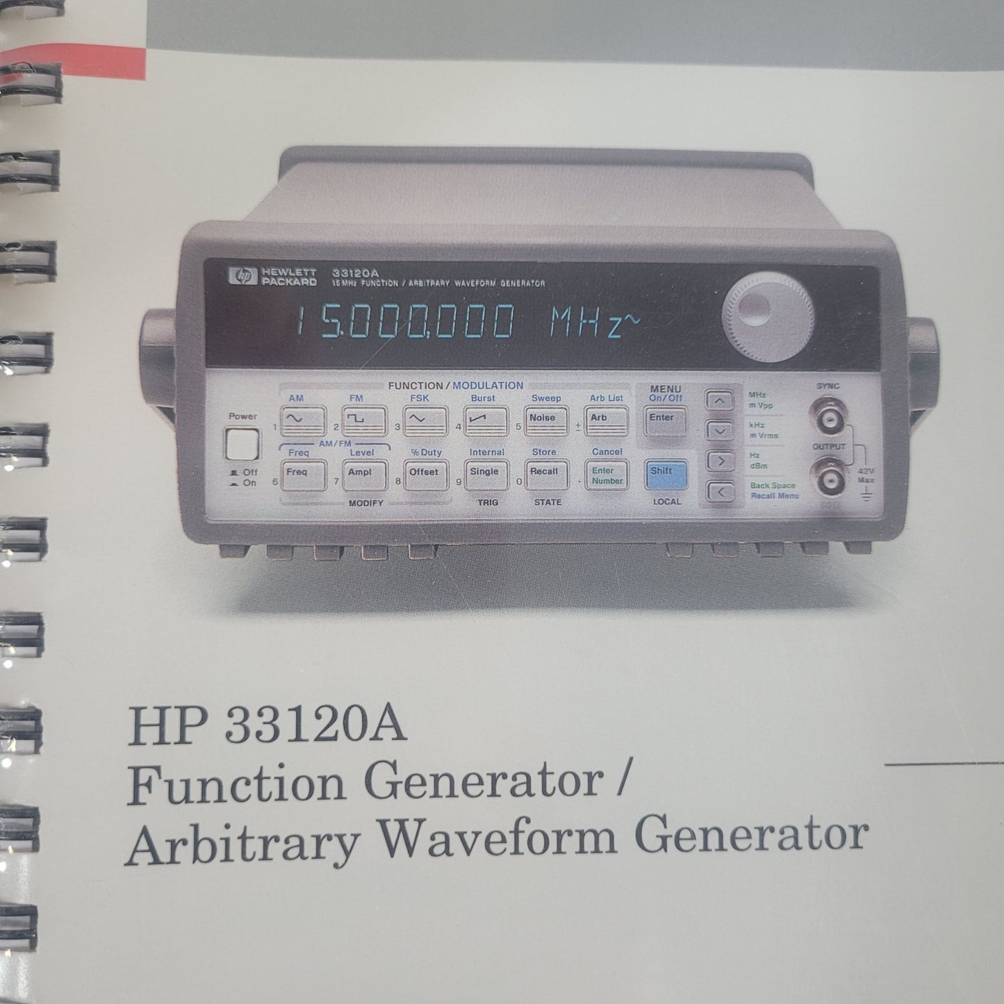 HP 33120A Function Arbitrary Waveform Generator Manual Set 33120-90103 Edition 5