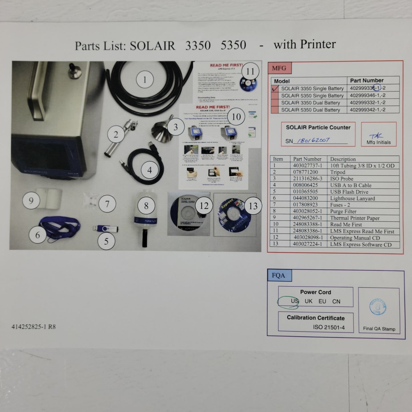 TESTED Lighthouse SOLAIR 3350 Particle Counter Analyzer 100 LPM 0.3um Cleanroom