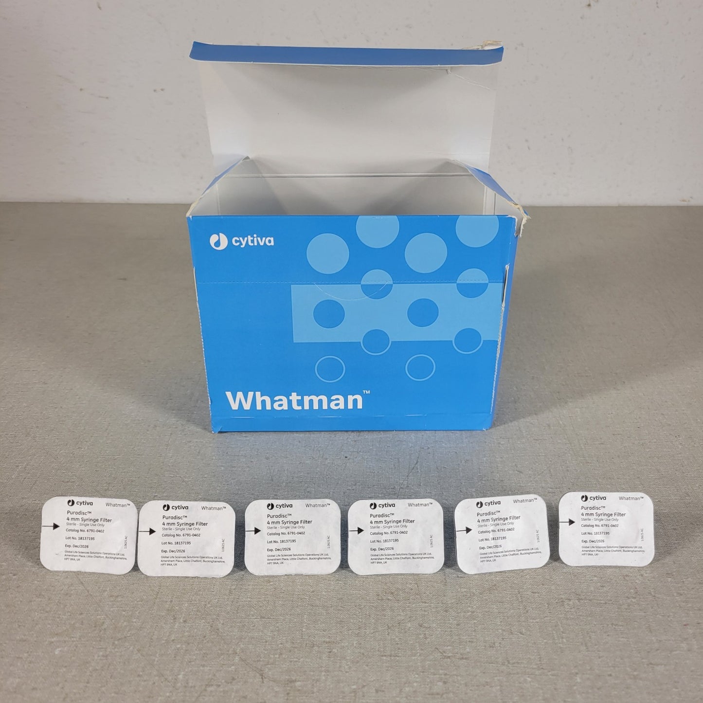 6x Whatman Puradisc 4 6791-0402 Sterile PVDF Syringe Filters 4mm 0.2um