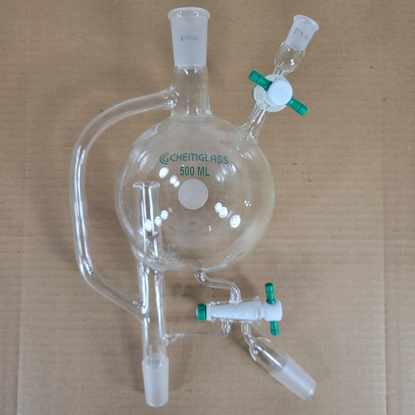 Chemglass CG-1233-03 500mL Modified Solvent Distilling Head 24/40 Glassware