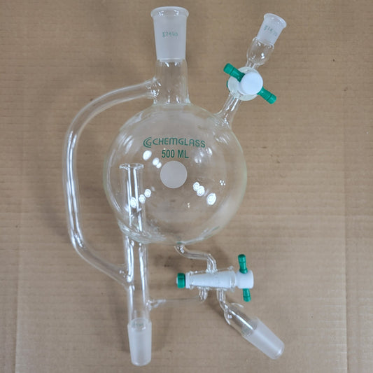 Chemglass CG-1233-03 500mL Modified Solvent Distilling Head 24/40 Glassware