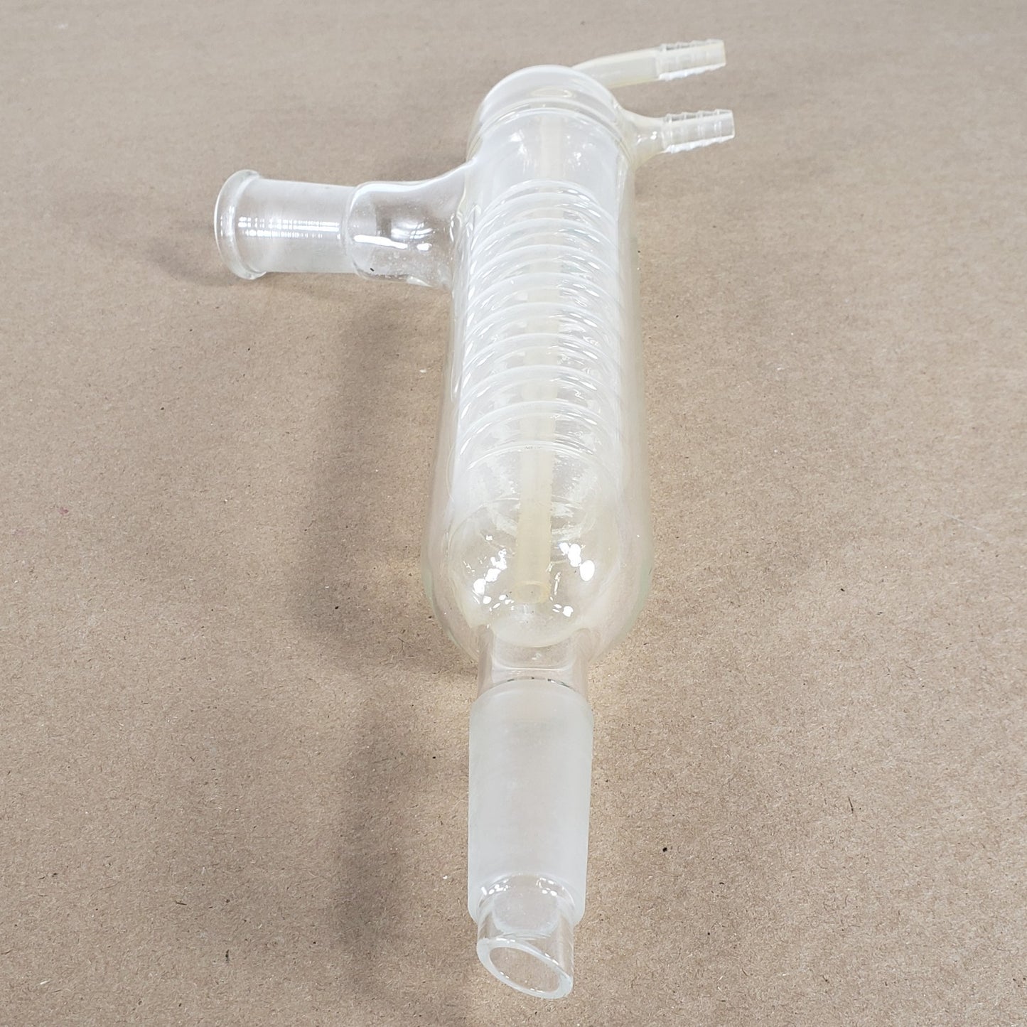 CHEMGLASS CG-1210-01 Friedrich Coiled Condenser 330mm 15° Angled 24/40 Joints