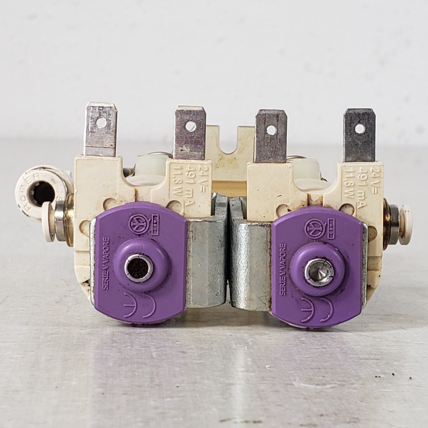 Fanke Coffee Double Solenoid Valve Assembly from an A800 Esspressso Machine
