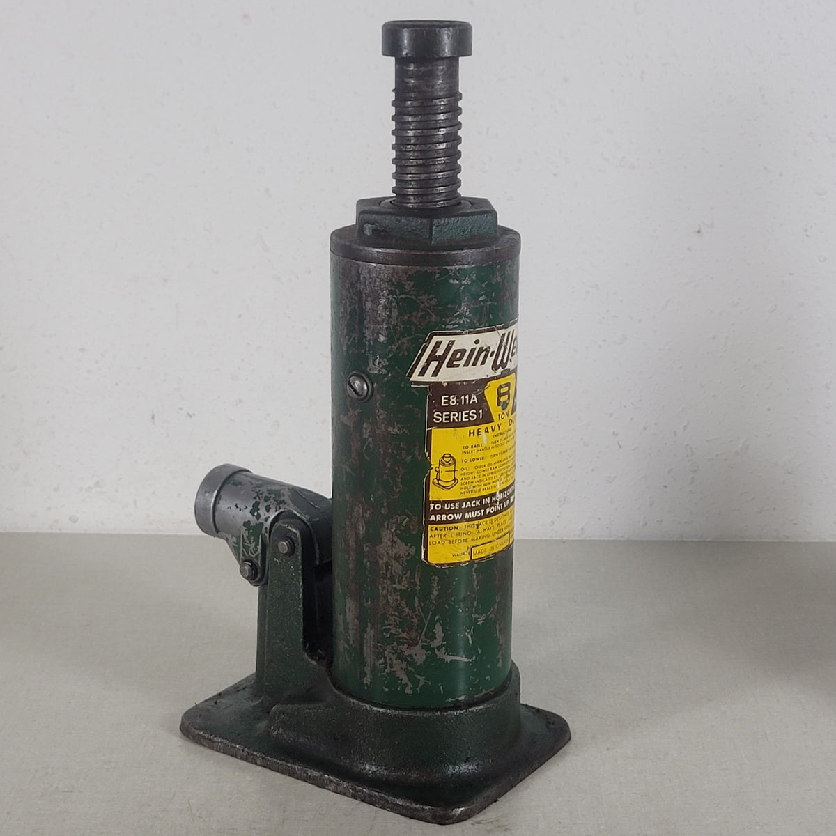 Hein-Werner E8.11A 8 Ton Hydraulic Bottle Jack Heavy Duty 11-24" Tested