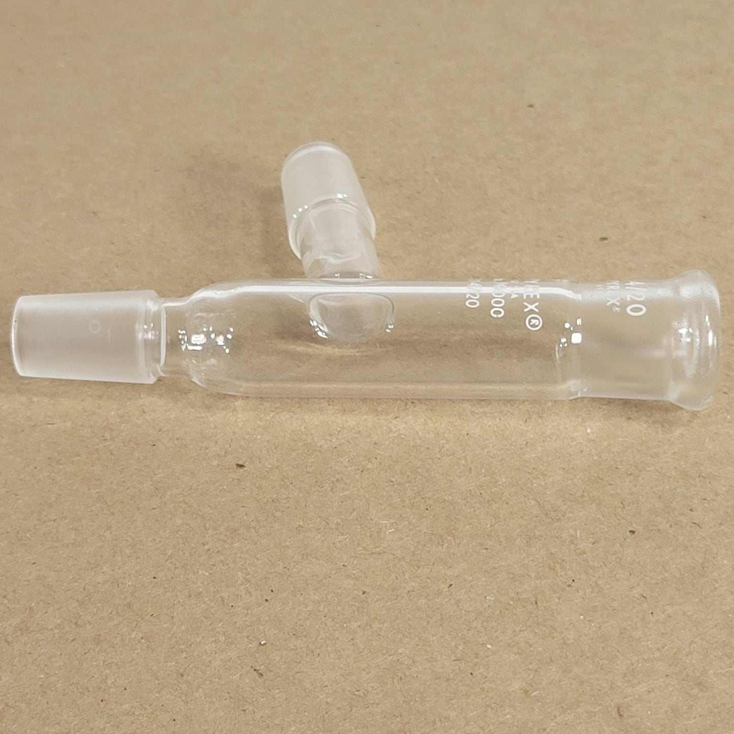 Set Of 2 Pyrex/Unbranded 9000 75° Angle 3-Way Connector 14/20 CN/SN Joints