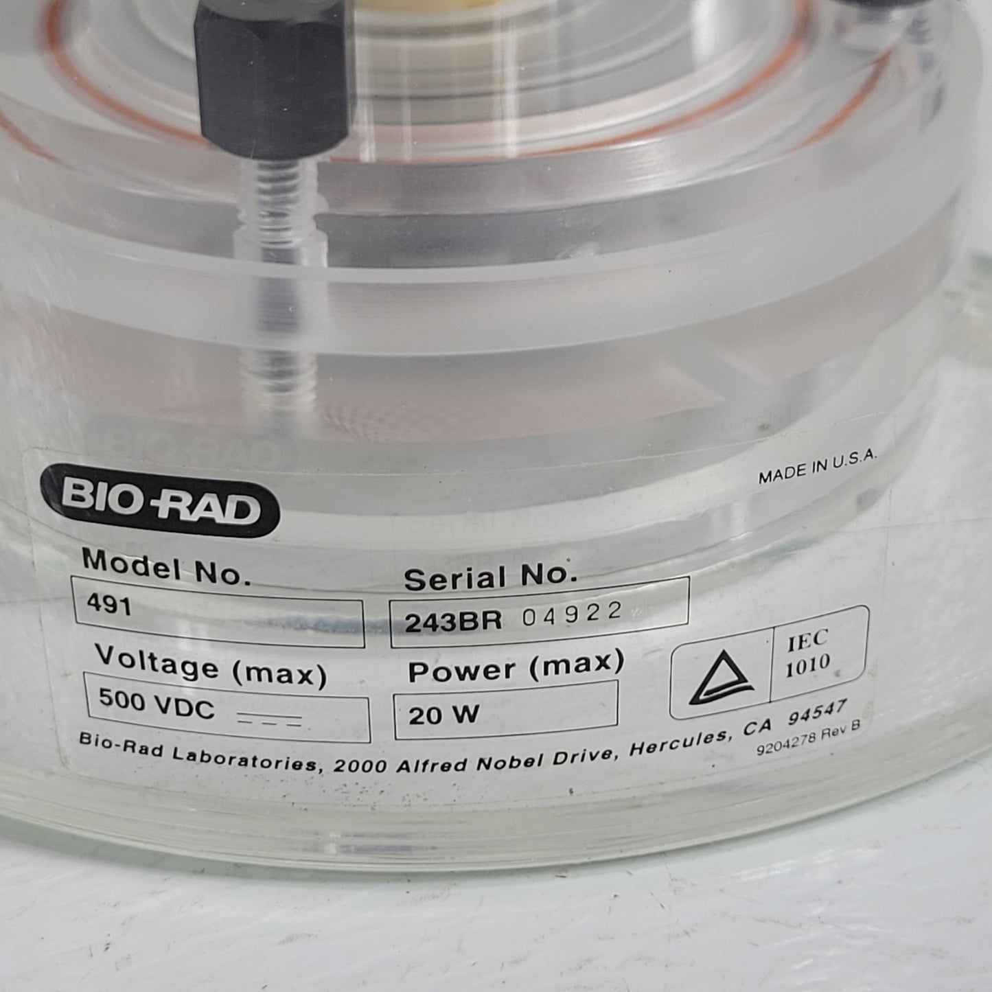 Bio-Rad 491 Prep Cell Continuous-Elution Preparative Electrophoresis Unit