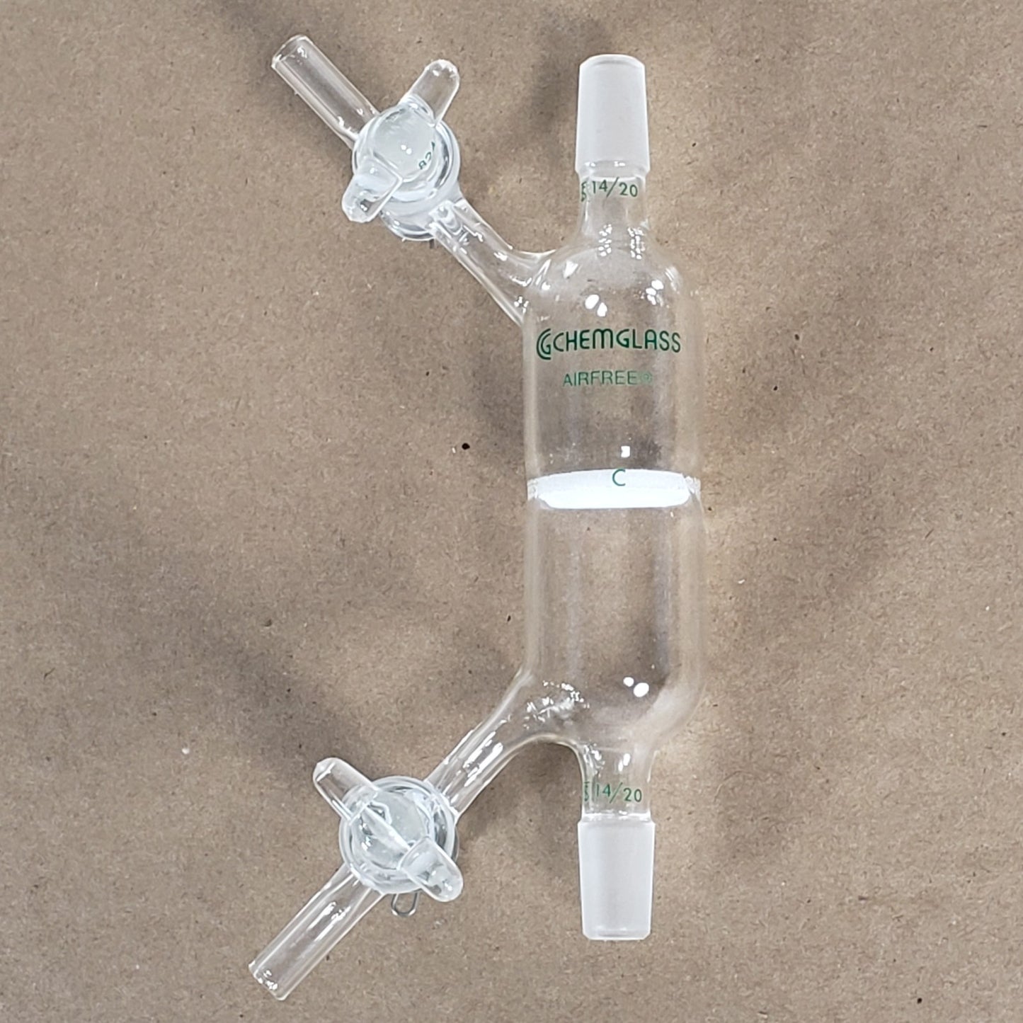 Chemglass AF-0546-04 Double Sided Airfree Schlenk Filter Tube 14/20 Course Frit