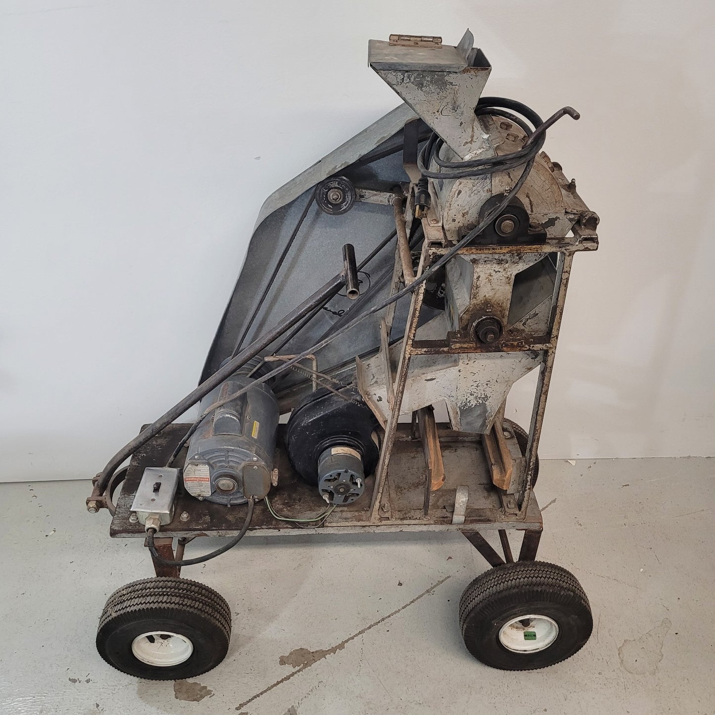 TESTED Vintage Portable Lab Plot Sample Seed Grain Thresher Cleaner Cart