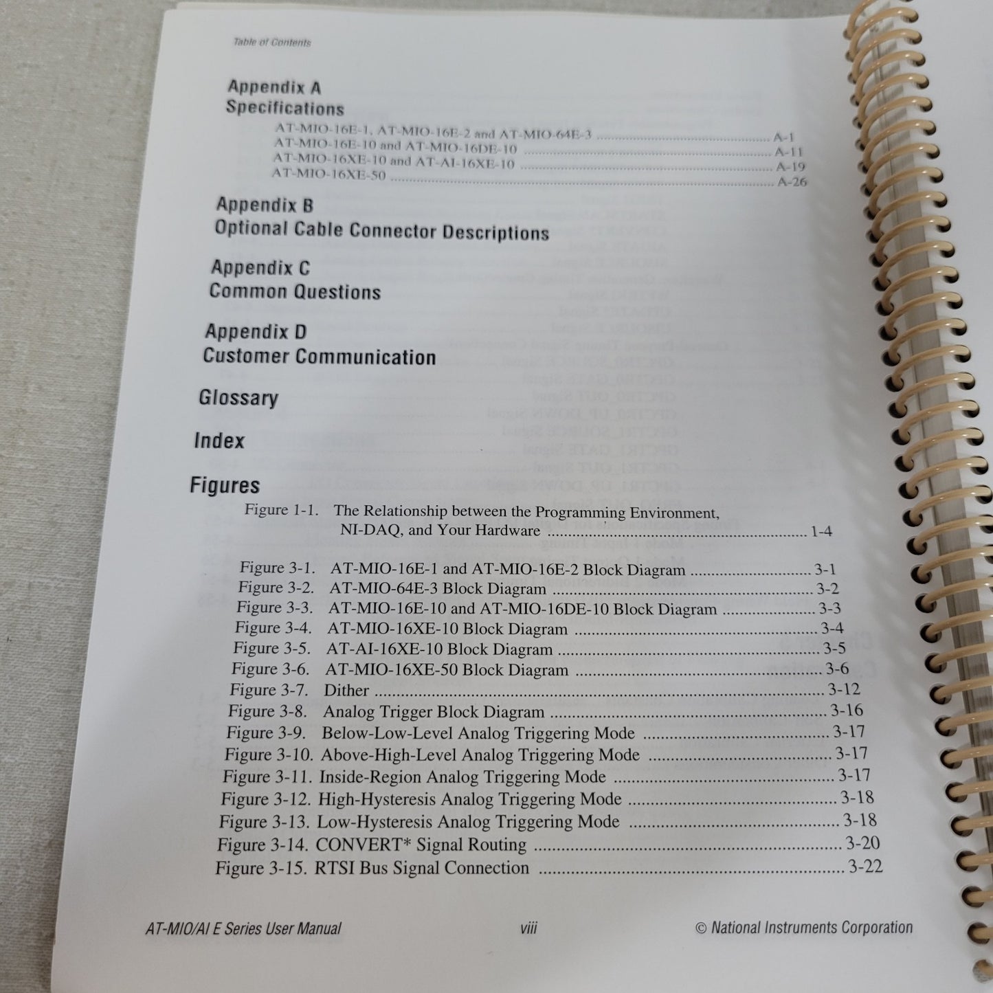 National Instruments 320517E-01 AT-MIO/AI E Series DAQ User Manual May 1996 OEM