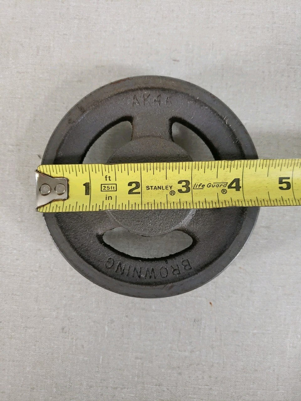 Browning AK46 Cast Iron Single Groove V-Belt Pulley 1/2" Bore 4-3/8" Diameter