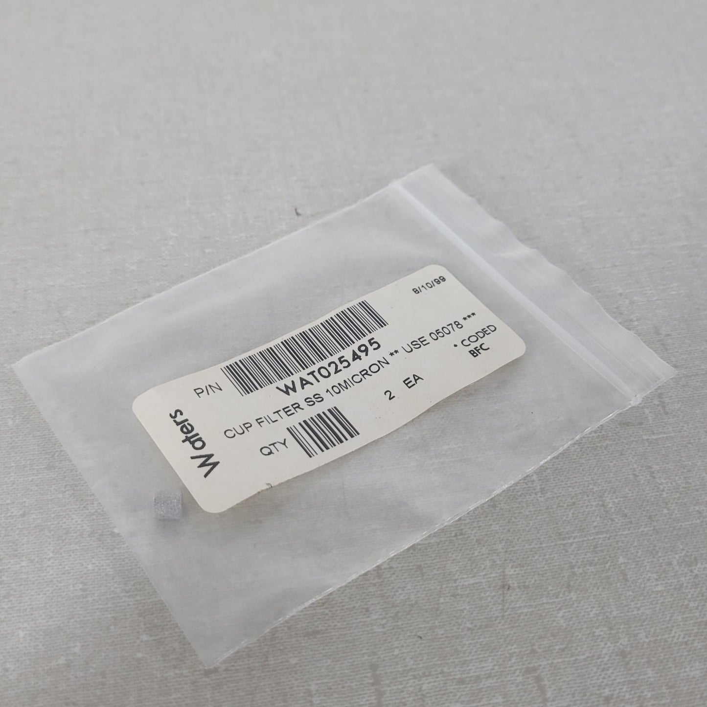 Waters WAT025495 10 Micron Stainless Steel Cup Filter HPLC Pump Check Valve OEM
