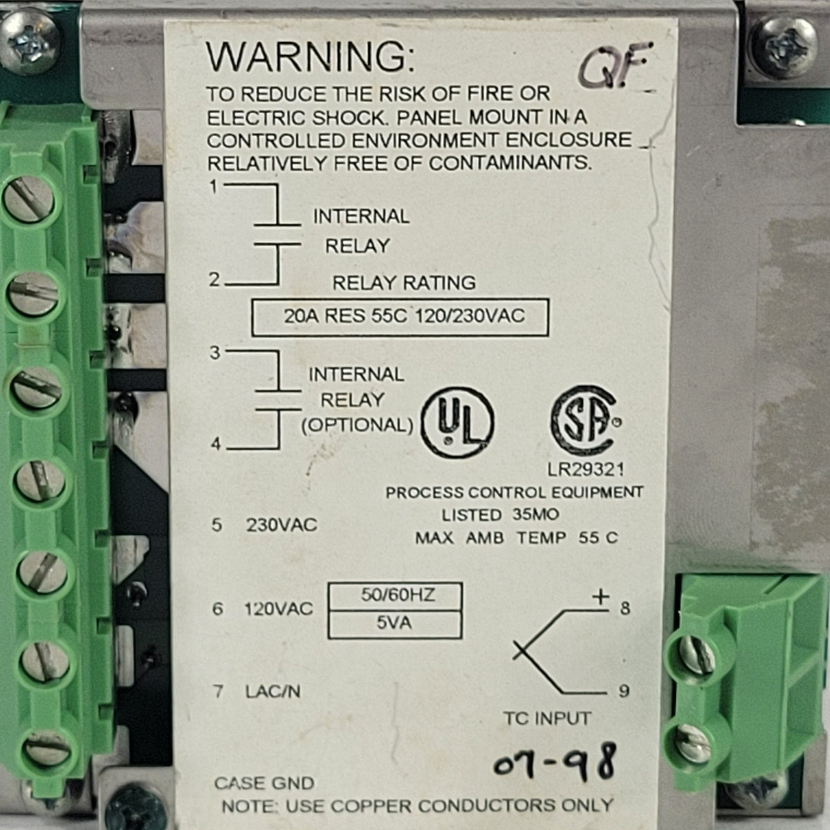 Omega CN3910AKF Type K Digital Temperature Controller Dual 20A Relays 120/230V