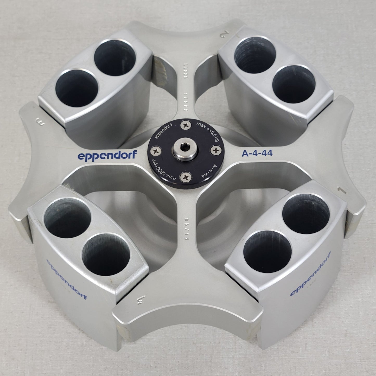EPPENDORF A-4-44 Rotor & Four 2x50ml Conical Buckets 5000RPM Max 022637452