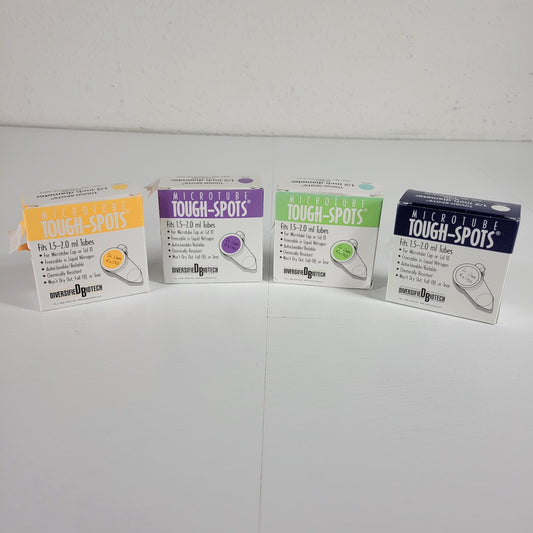 MICROTUBE T-SPOTS-50 Assorted Colors, 1/2" Diameter For Microtube Labeling
