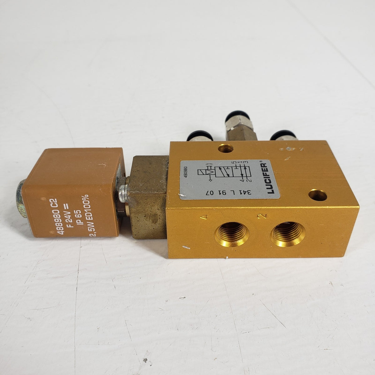 Parker Lucifer 341L9107 5/2-Way 5-Port Pneumatic Solenoid Valve