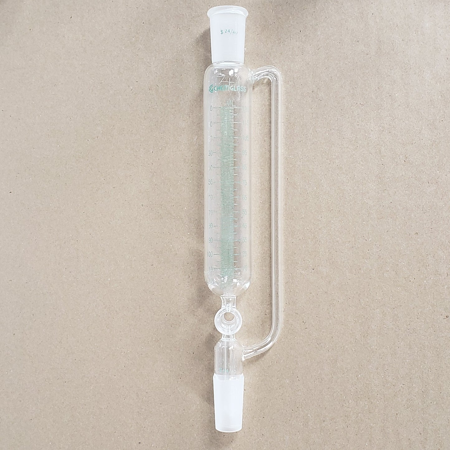 Chemglass CG-1710-02 Graduated pressure equalizing addition funnel 125mL 24/40