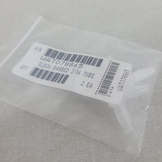 Waters WAT078865 3/16in Plastic Barbed Tube Elbow Fittings HPLC Lot of 2