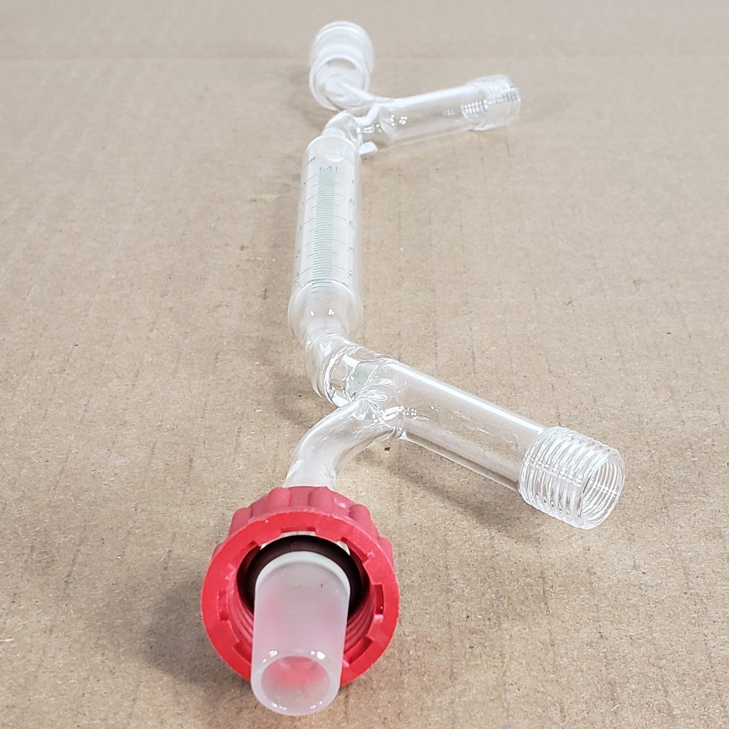 Chemglass Graduated Schlenk Buret 0-10mL 14/20 CN Joints Threaded Side Arms
