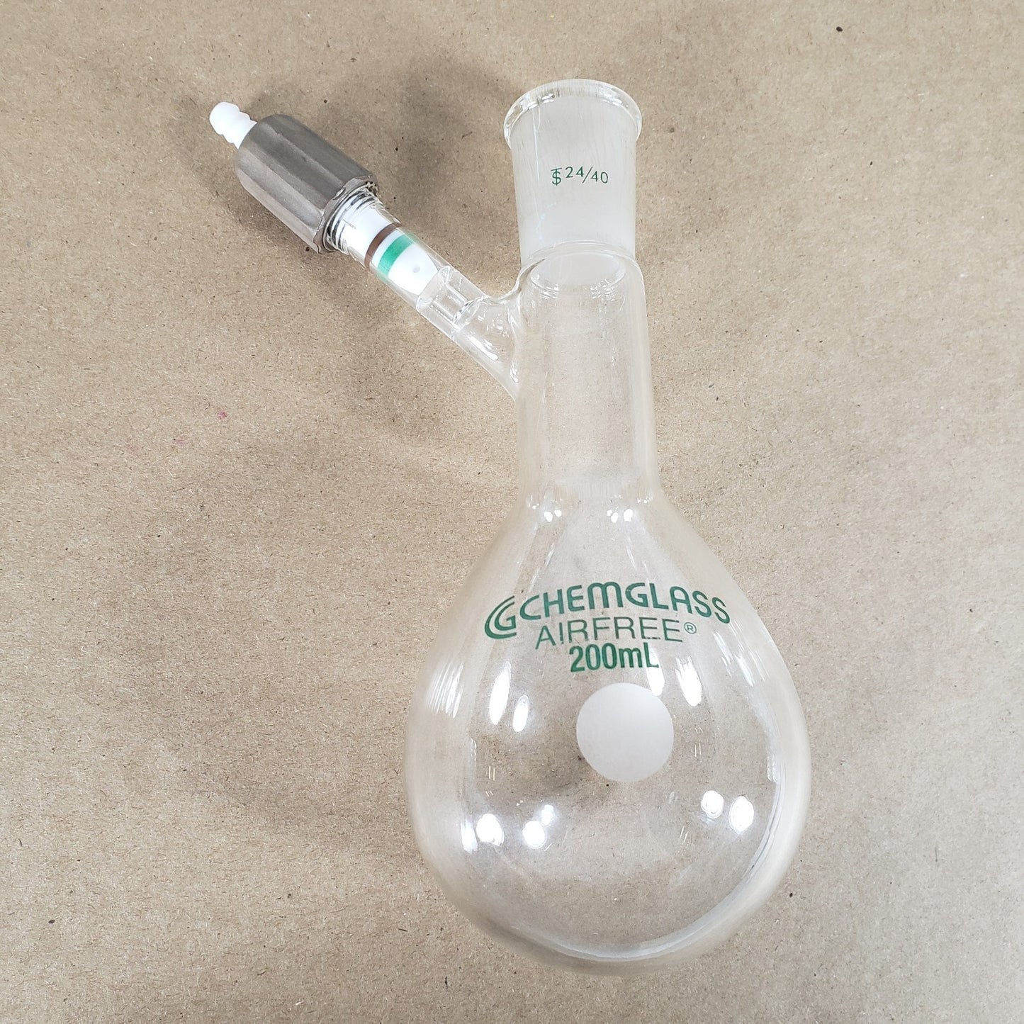 Lot of Chemglass AF-0520-26/25/22 Schlenk Flasks 200mL 25mL 2 w/out Plugs