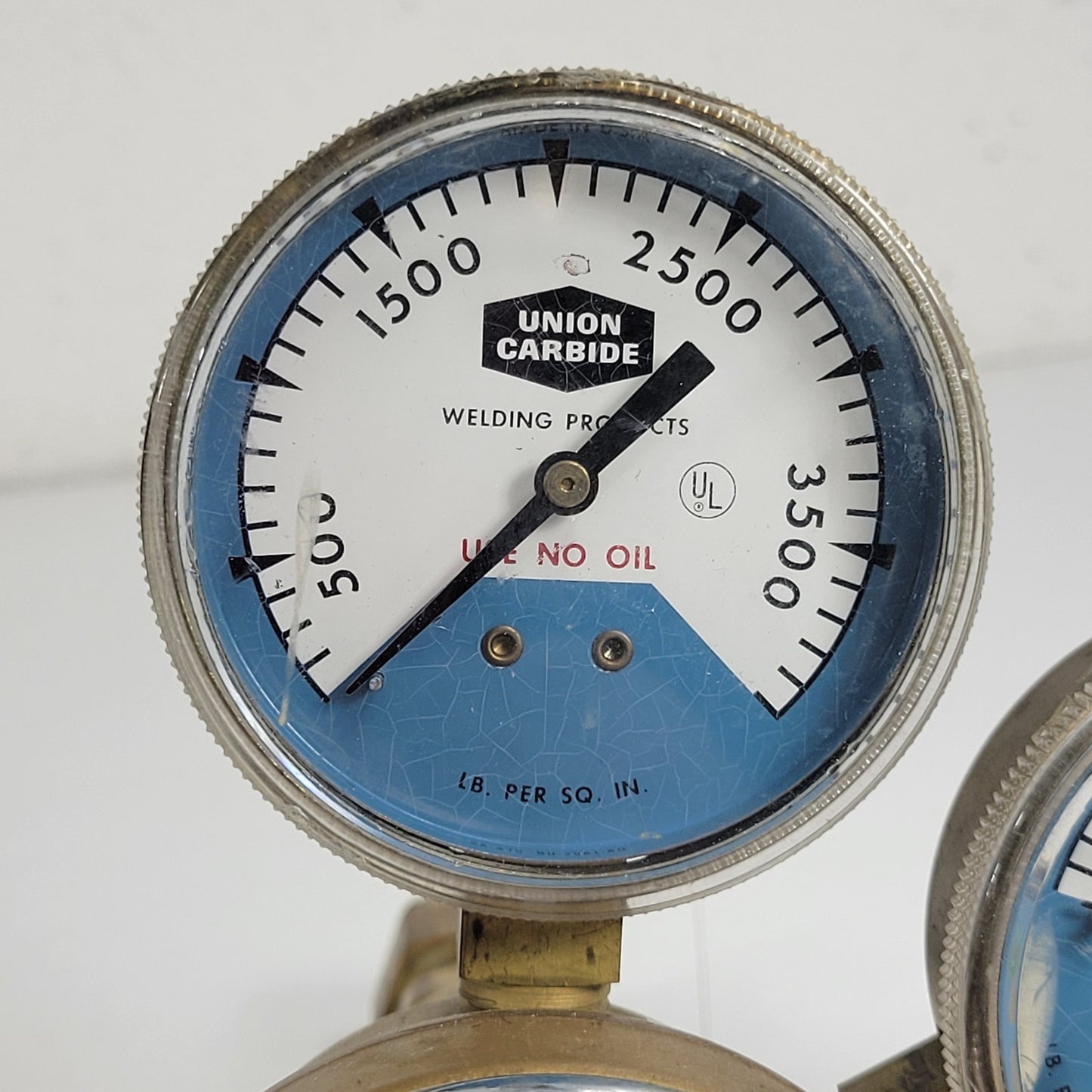 Union Carbide PUROX CGA-540 Oxygen Regulator Dual Gauge Brass Welding Gas