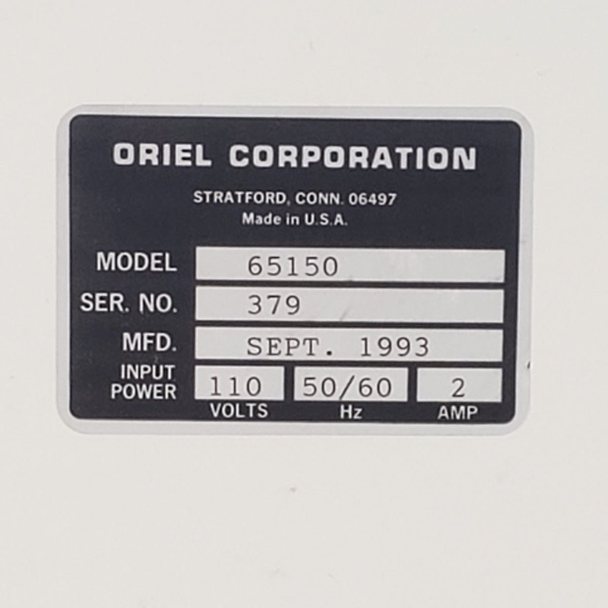 TESTED Oriel 65150 Regulated Spectral Line Lamp Power Supply UV VIS NIR