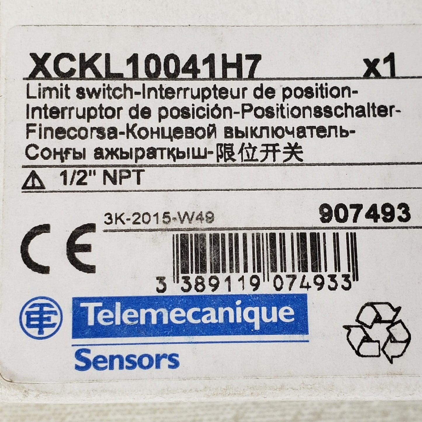 TELEMACANIQUE XCKL10041H7 Limit Switch for Circuits, XCKL, ZCKG00, ZCK-Y41