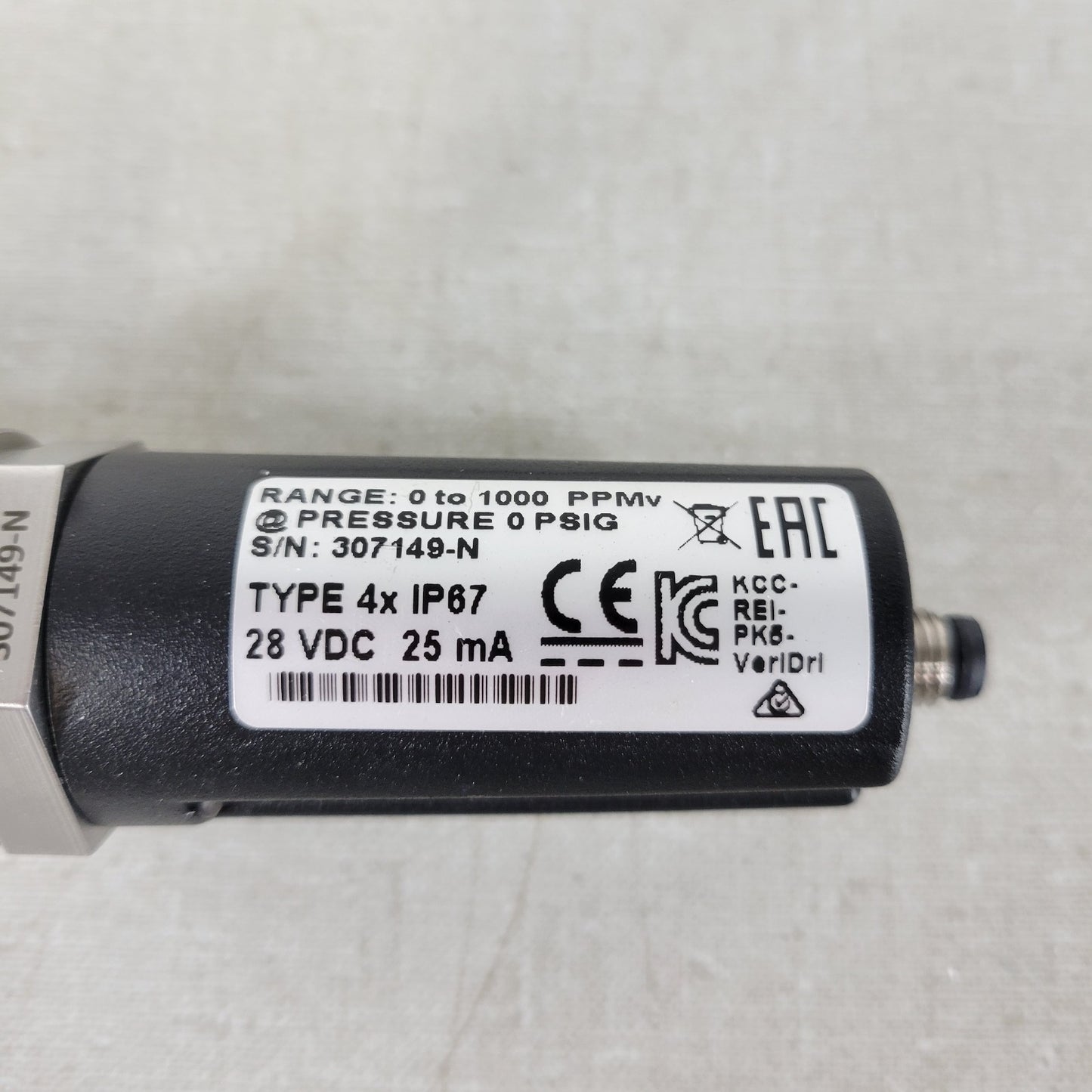 GE Panametrics VeriDri Moisture Transmitter 0-1000 PPMv 4-20mA 28VDC 1/4" Swagel