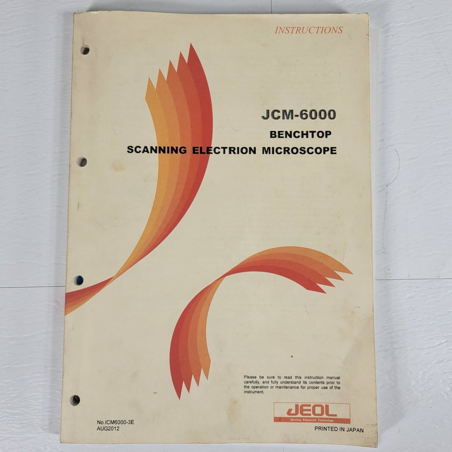 JEOL JCM-6000 Benchtop SEM Scanning Electron Microscope Manual
