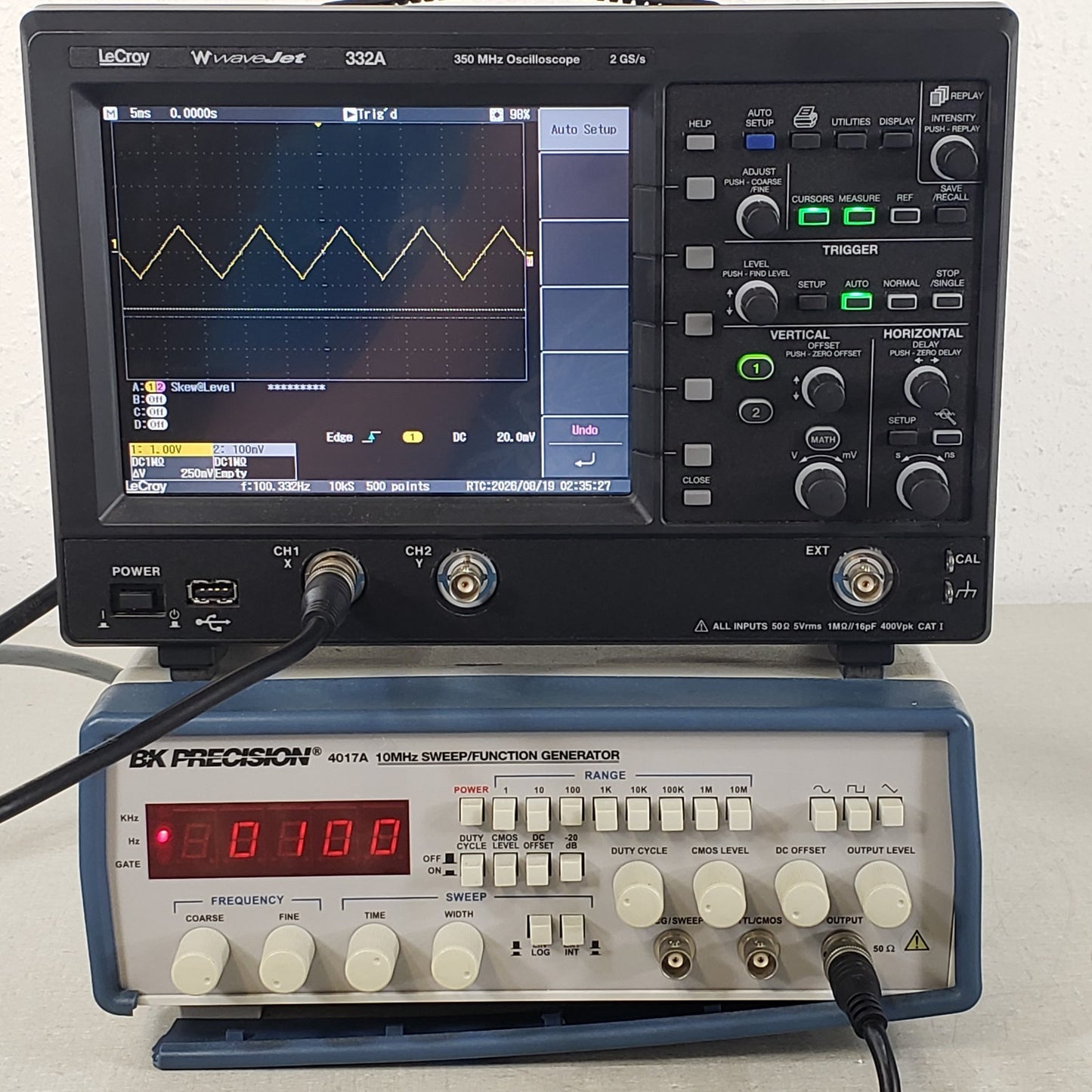 TESTED B&K Precision 4017A 10MHz Sweep Function Generator Sine Square Triangle