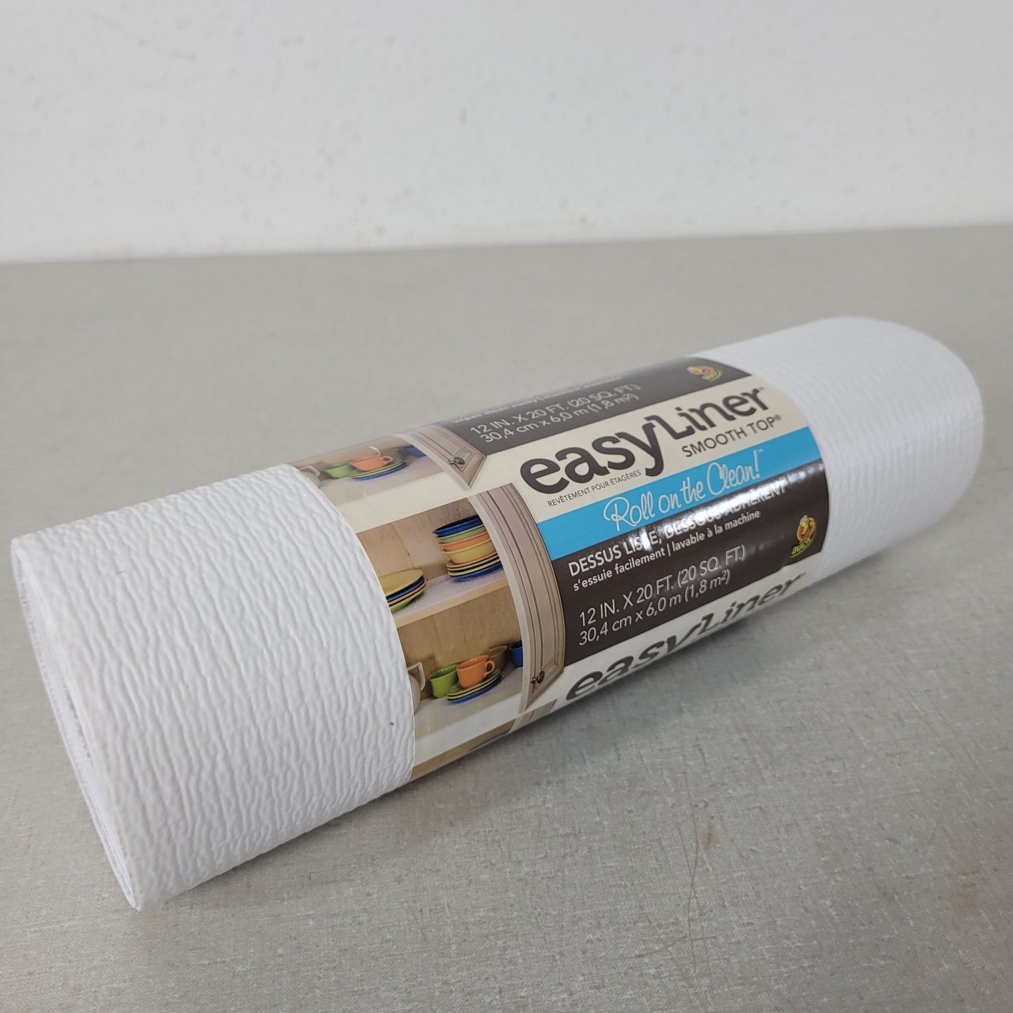 3x EasyLiner Smooth Top Shelf Liner White 12 in x 20 ft Non-Adhesive Drawer Roll