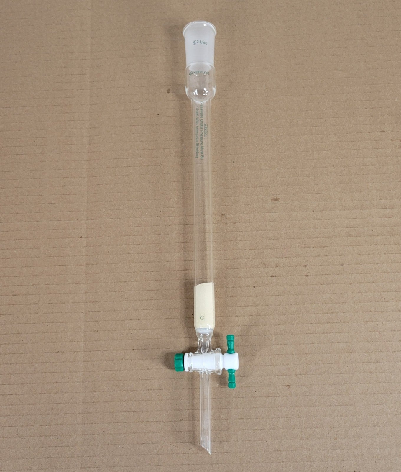 Chemglass CG-1189-01 Chromatography Column w/ Coarse Frit CN 24/40 1/2" ID