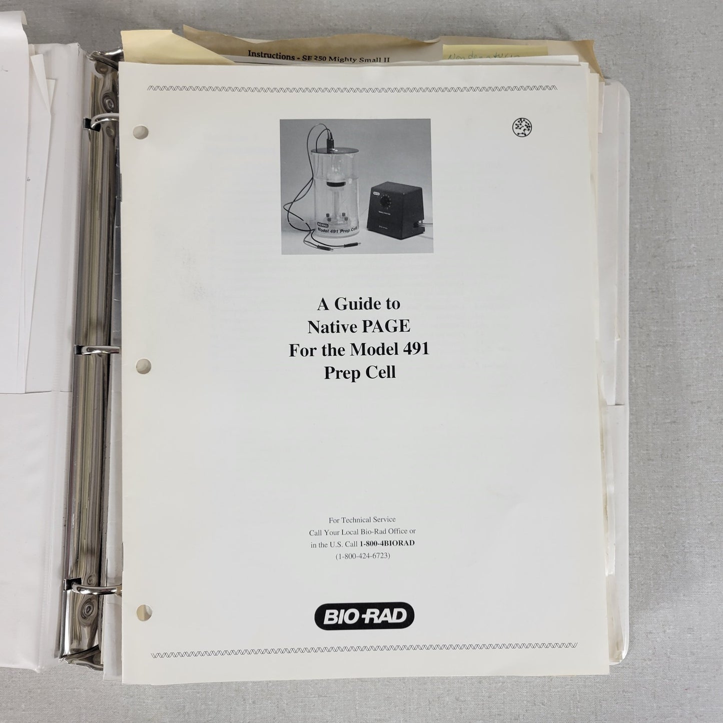 Bio-Rad Mini-PROTEAN 2-D Tube Cell Instruction Manual 1652960 1652961 1652965