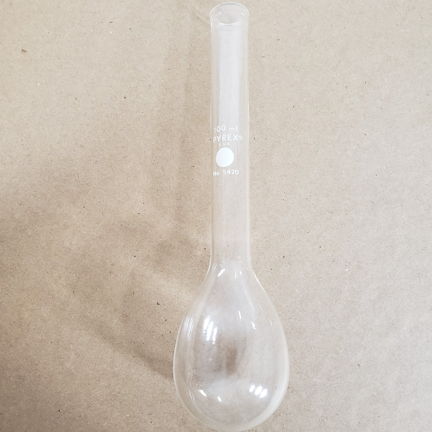 Lot of 4 Corning 5420-100 PYREX 100mL Long Neck Kjeldahl Flasks Round Bottom