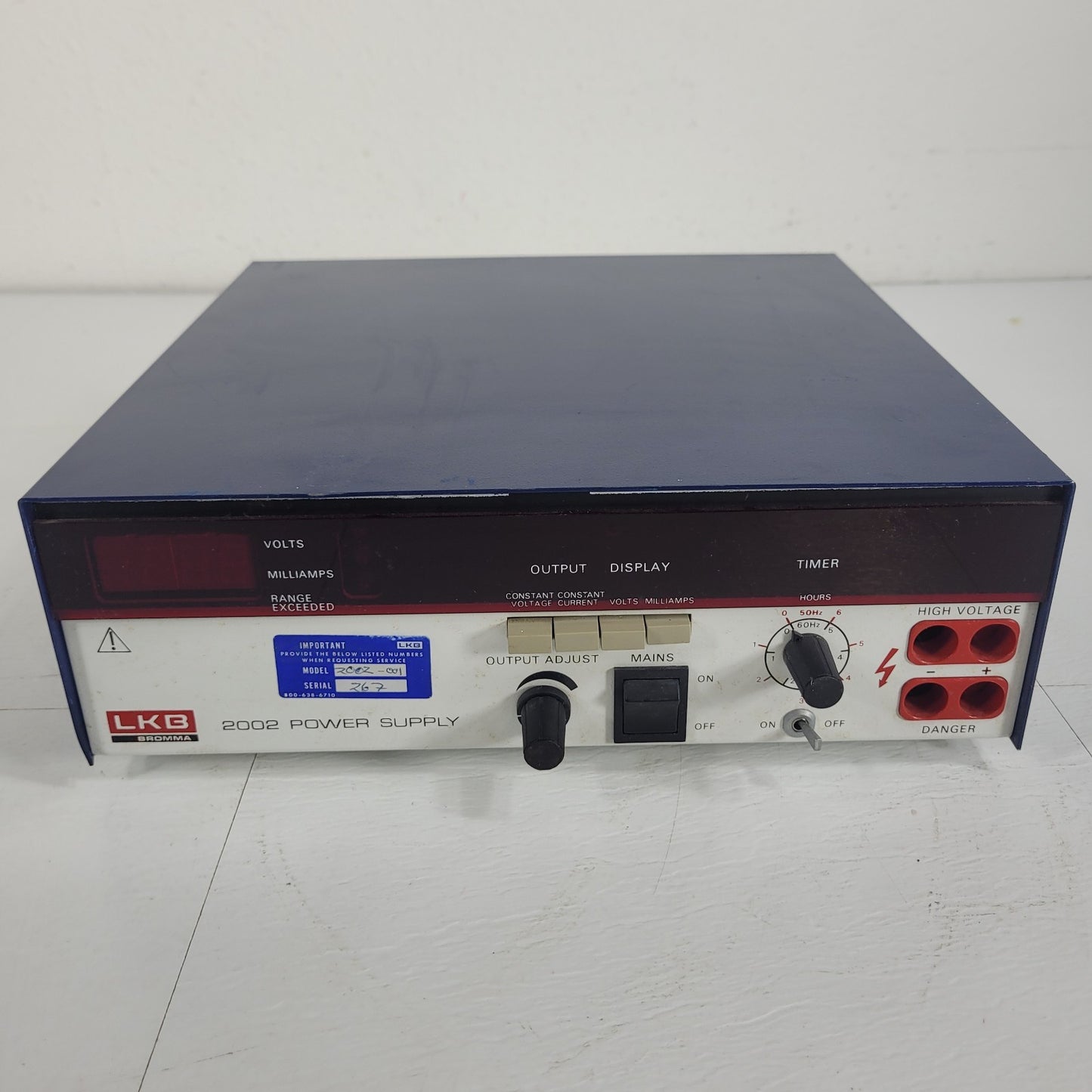 LKB Bromma 2002 95-71-1002 Variable DC Electrophoresis Power Supply TESTED