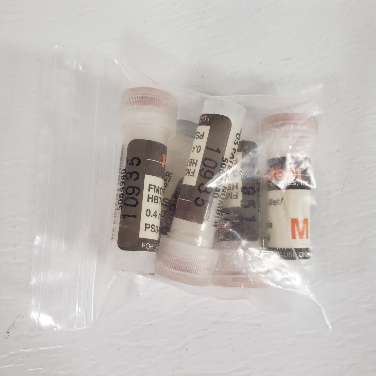 PROTEIN TECH. Assorted Alphabetized Polypropylene Vials For PS3 Peptide System