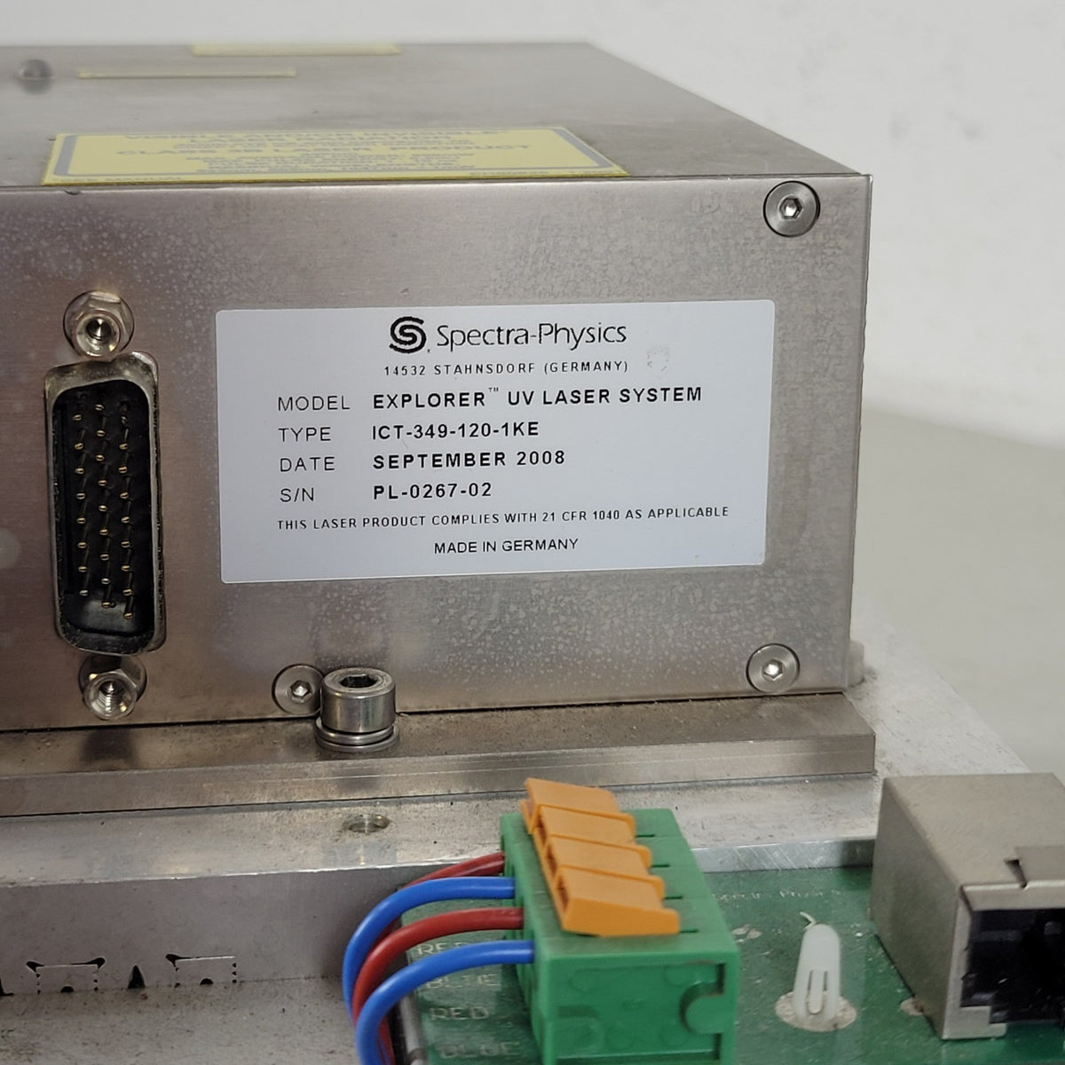 TESTED Spectra-Physics Explorer ICT-349-120-1KE 349nm UV Laser System 120uJ