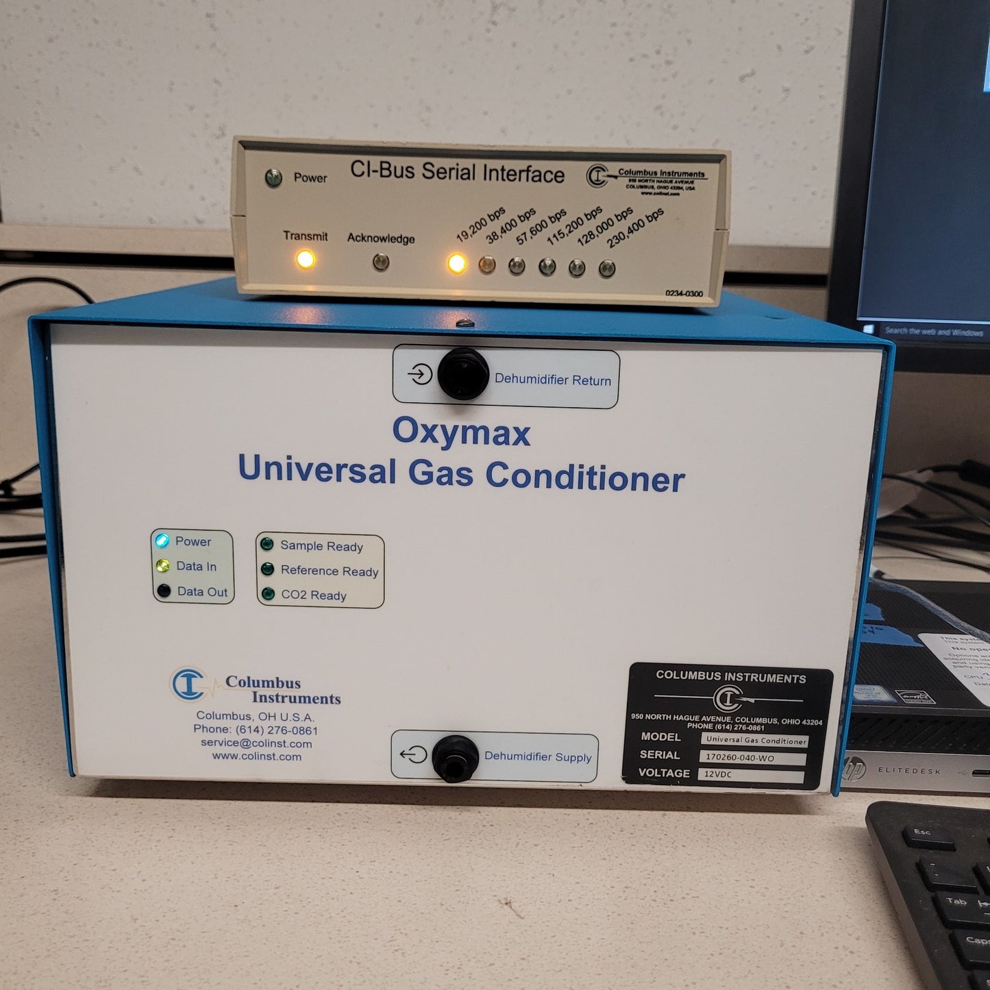 TESTED Columbus Oxymax CLAMS UGC Gas Conditioner Paramagnetic O2 Sensor UFC