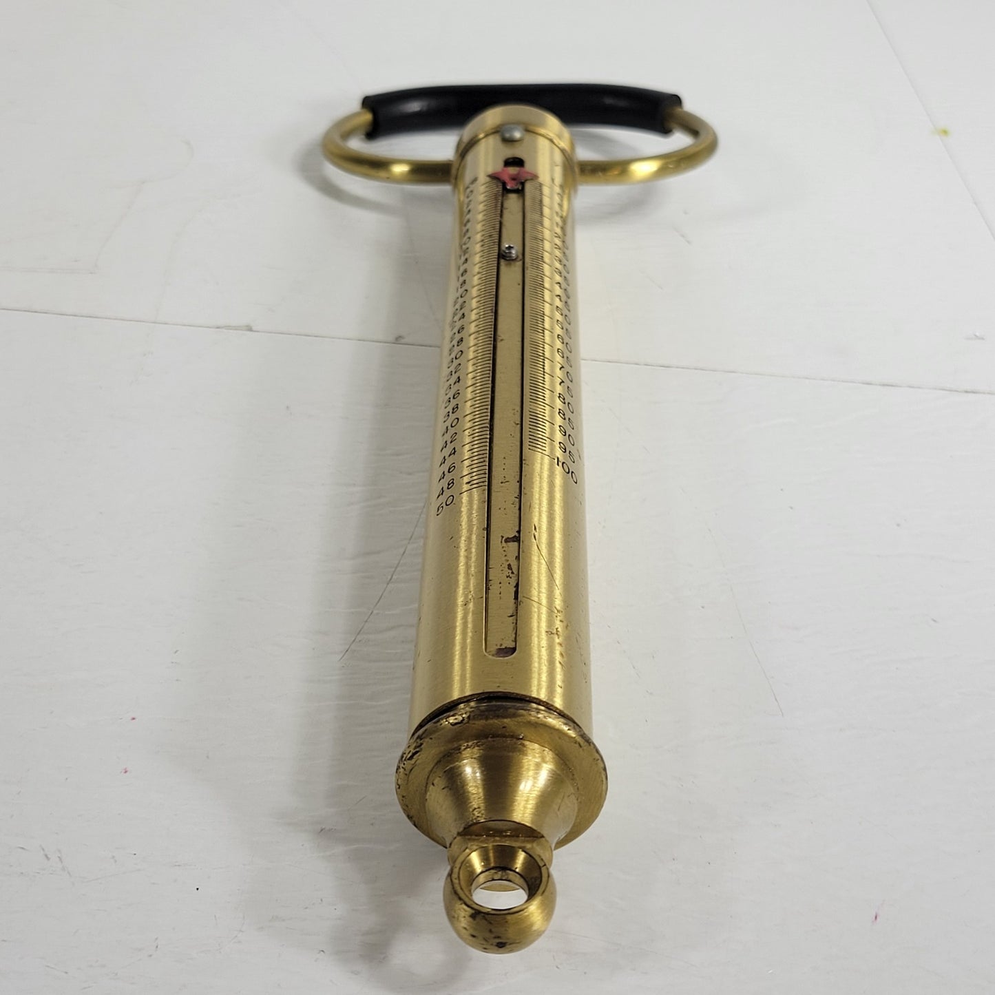 Chatillon IN-100M 100lb 50kg Brass Hanging Spring Scale Peak Pointer No Hook