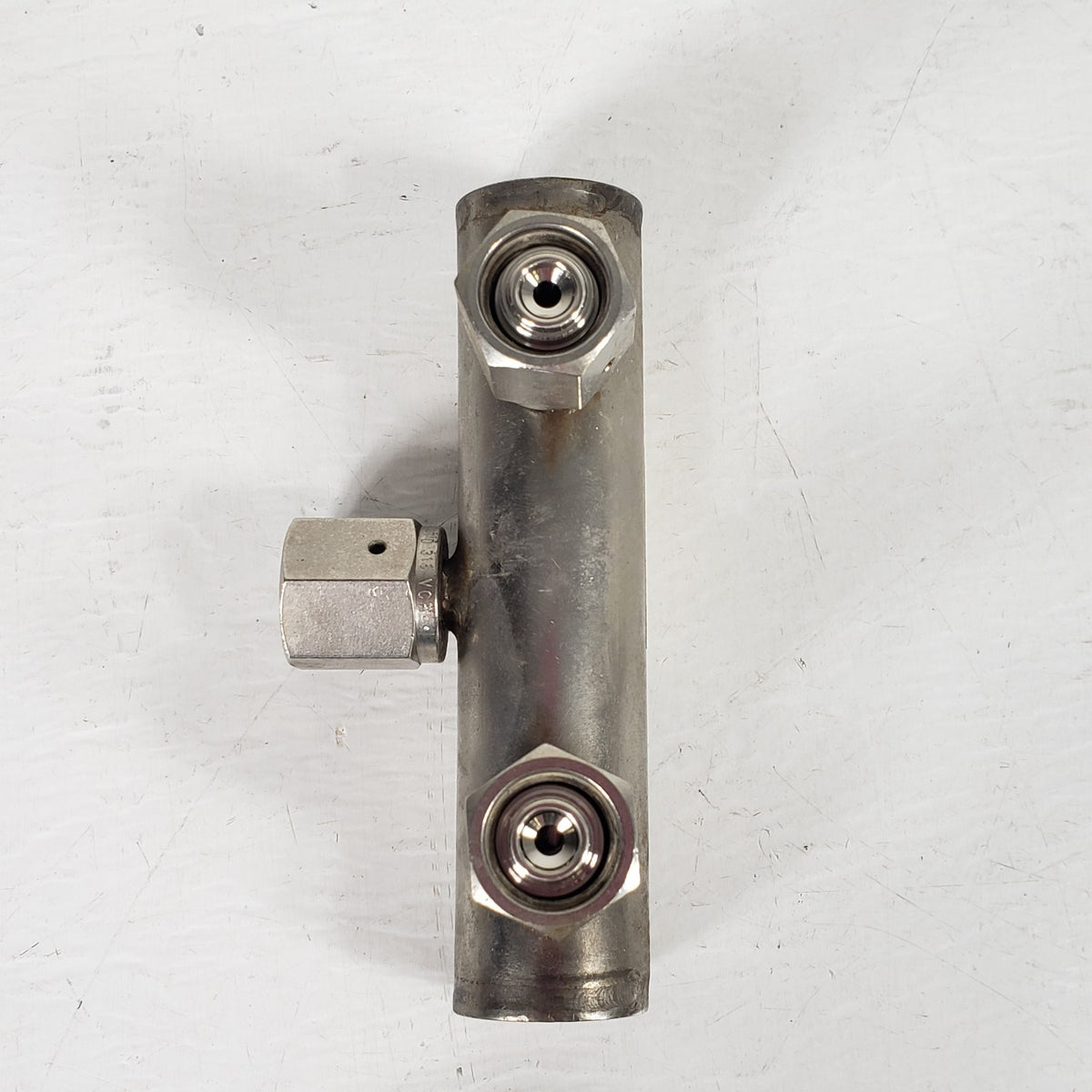 3-Port Stainless Steel Gas Vacuum Manifold 1/4" Female VCR Face Seal Connections