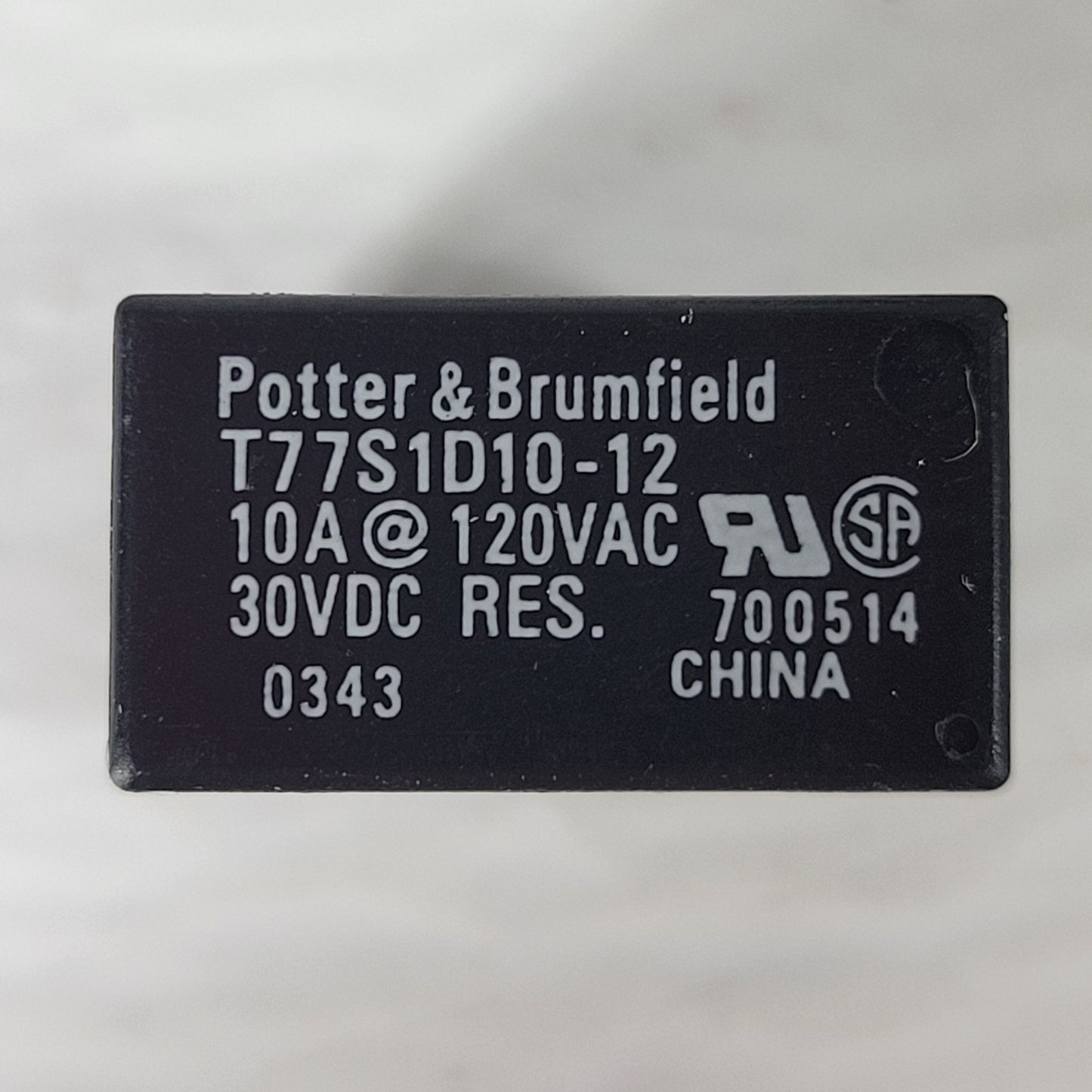 Lot of 3, POTTER & BRUMFIELD T77S1D10-12 Relay PC MNT PWR SPST 10A 120VAC 30VDC