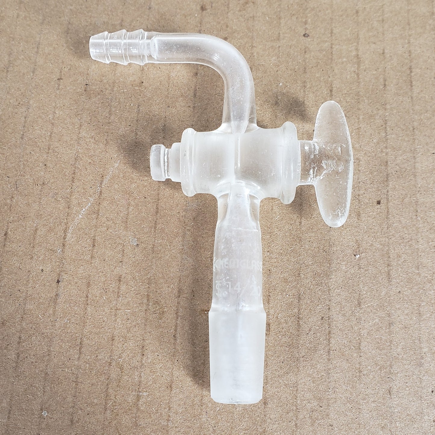 Lot 2 Chemglass CG-1028-14 CG-1030-14 Flow Control Adapters 14/20 Hose